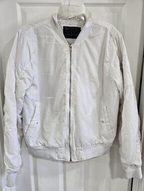 Men's Bleecker & Mercer Bomber Jacket White Size XL